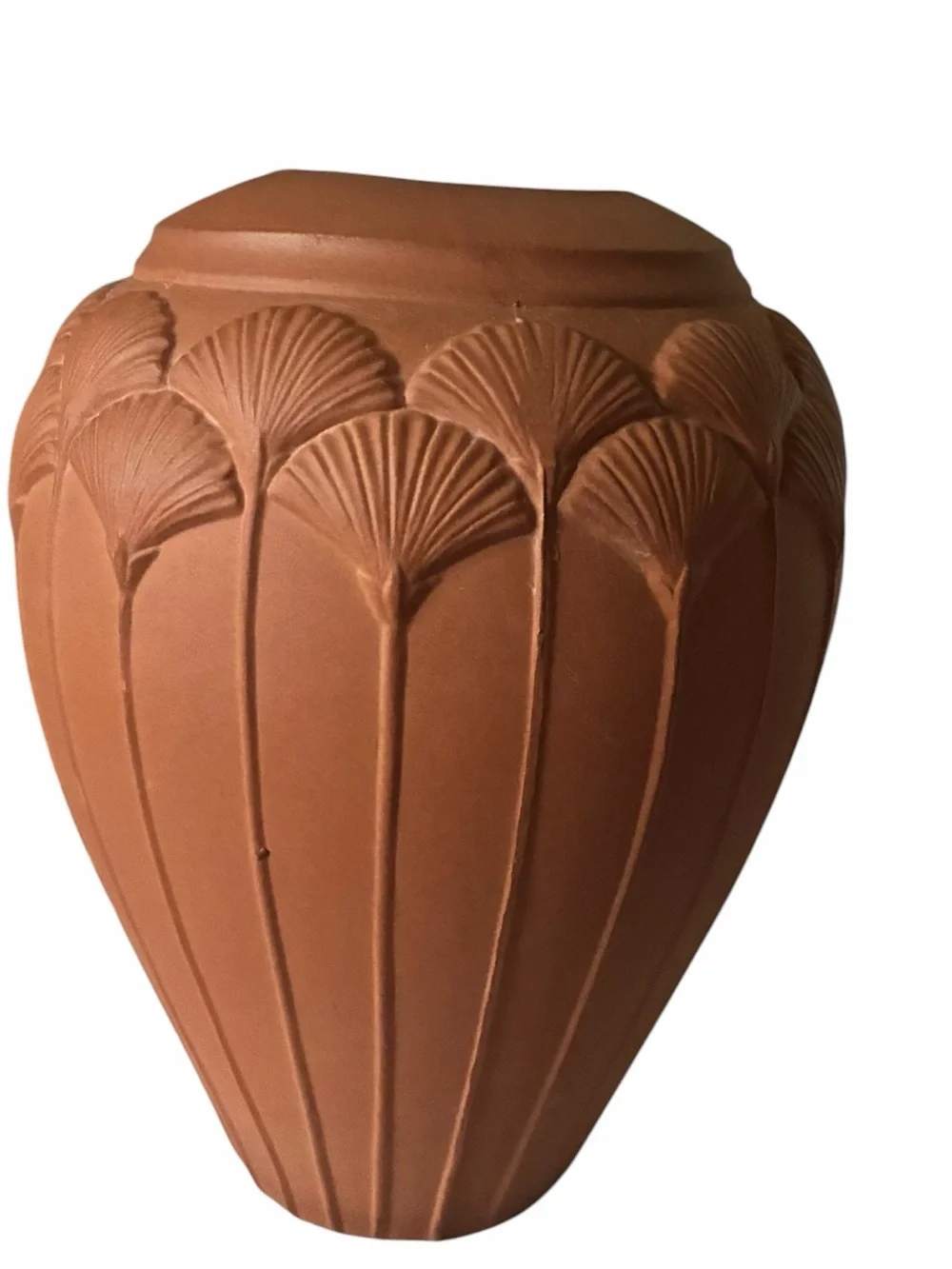 Vintage Laslo Mikasa Vase Gingko Leaf Or Lotus Flower Glazed Interior